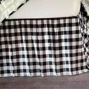 Brand new Queen bedskirt, black and white buffalo check